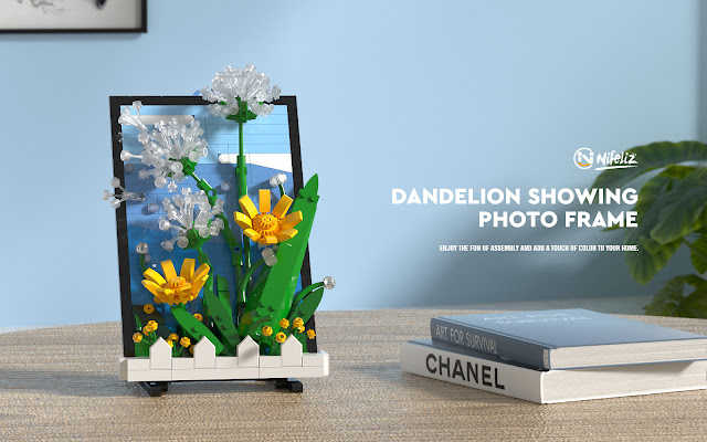 Nifeliz Dandelion Showing Photo Frame Building Set Compatible With Lego