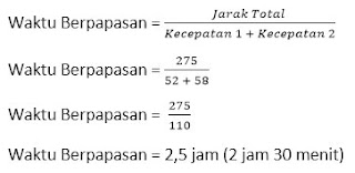  banyak permasalahan yang berkaitan dengan jarak Rumus Waktu Berpapasan dan Susul Menyusul plus Contoh Soal