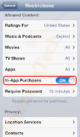 In-app purchase restriction iPhone iOS Android