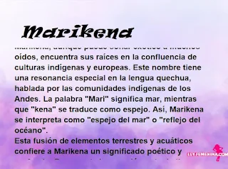 ▷ Significado del nombre Marikena