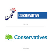 The Conservative Party unveiled a logo based on a “scribbled” drawing of a . (conservative logo)