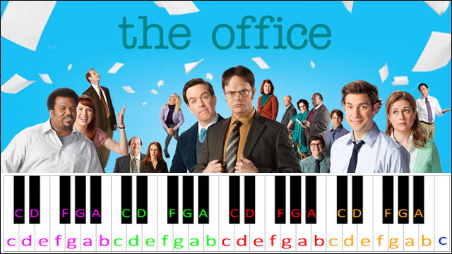 The Office Theme (Easy Version) Piano / Keyboard Easy Letter Notes for Beginners