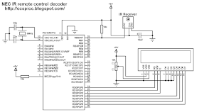 NEC protocol IR remote control decoder circuit using PIC16F877A CCS PIC C