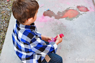 painting the side walk with "chalk paint"