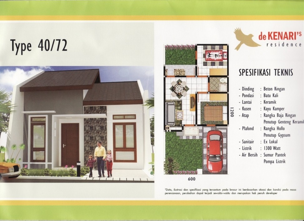 gambar denah rumah type 40 1