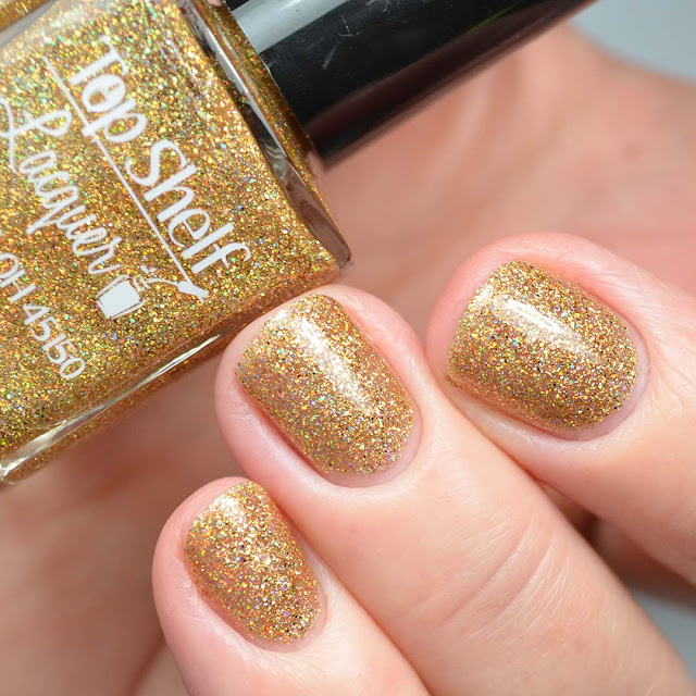 holo gold nail polish swatch