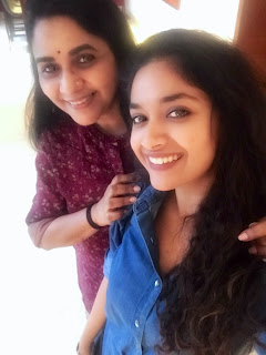 Keerthy Suresh in Blue Dress with Cute and Awesome Smile with Sridevi Sreedhar 2