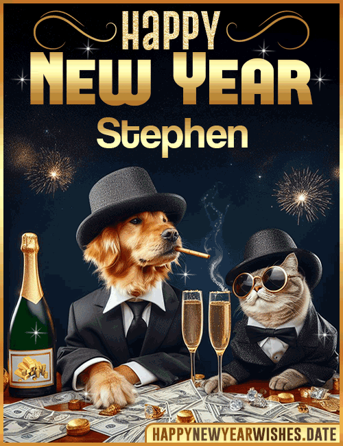Happy New Year wishes gif Stephen