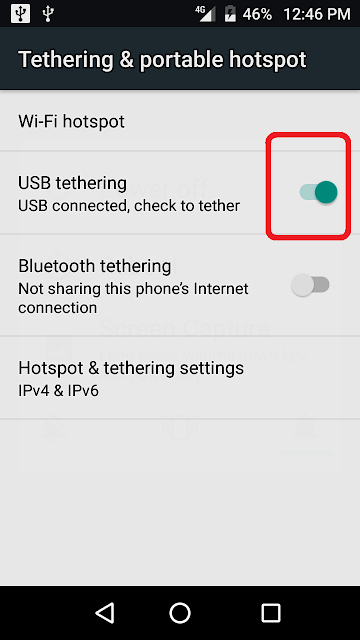 Step 5: Toggle on USB tethering