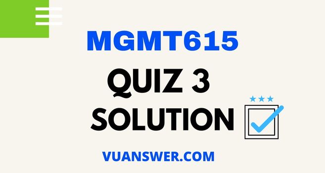 MGMT615 Quiz 3 2022 Solution