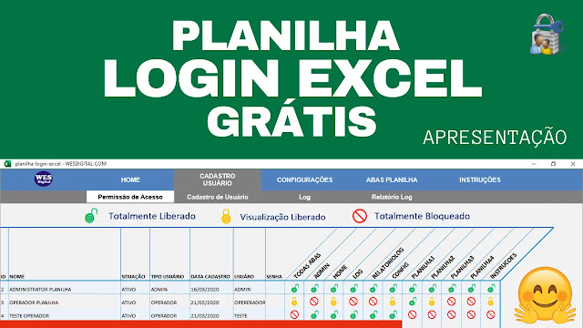 Planilha Login Excel VBA 100% Grátis Planilha Login Excel VBA 100% Grátis