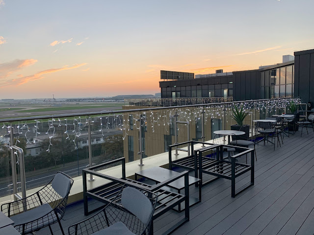 Outdoor area of the rooftop bar