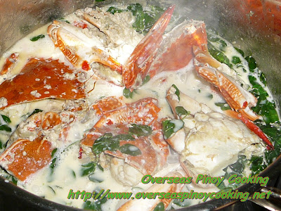 Ginataang Alimasag at Malungay - Cooking Procedure