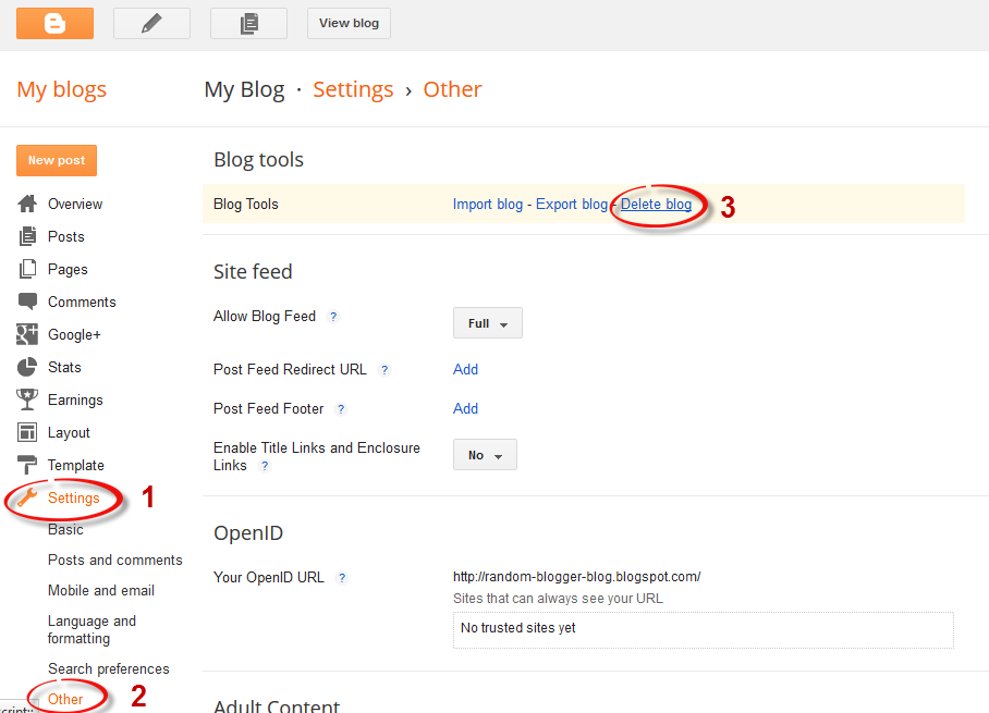 So you really messed something up and need to  How to Delete a Blogger Blog Permanently