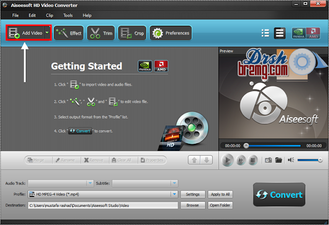 شرح بالصور برنامج Aiseesoft HD Video Converter 6.2.16 لتحويل جميع صيغ الفيديو