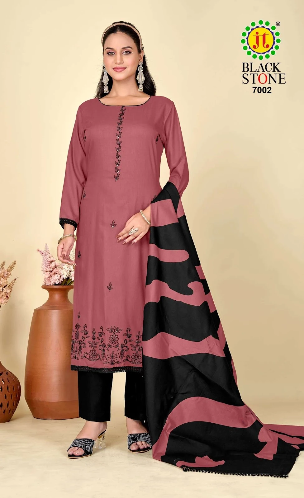 Black Stone Vol 7 Jt Rayon Embroidery Work Plazzo Style Suits