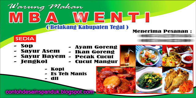 Spanduk Warung Makan Mba Wanti  Contoh Desain Spanduk