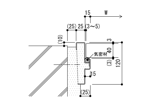 4-21-4　標準型建具枠（簡易気密型鋼製建具）平面