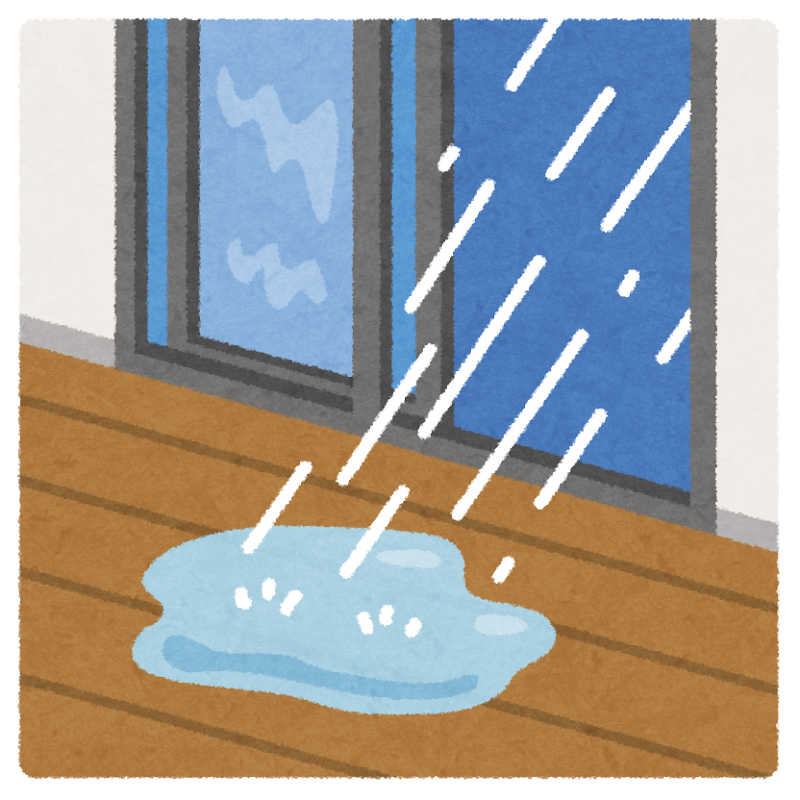 窓から雨が入っているイラスト 事故 かわいいフリー素材集 いらすとや