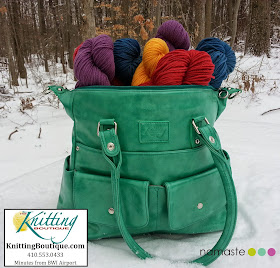 Namaste bag stuffed with wool from the Knitting Boutique
