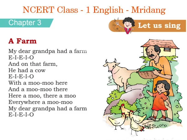 NCERT Class 1 English Mridang Chapter 5 A Farm, A Farm Class 1 English Chapter 5