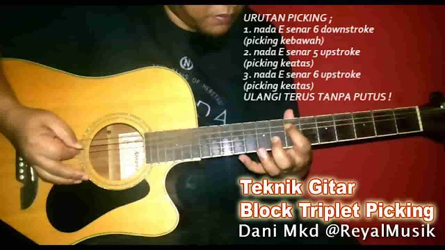 belajar petikan gitar teknik bermain triplet picking untuk pemula