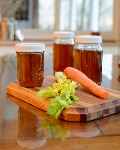 No-Big-Deal Vegetable Stock for the Slow Cooker ♥ KitchenParade.com. Absolutely delicious, just 4 common vegetables, seasoning.