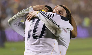 Landon Donovan & David Beckham celebrates LA Galaxy success in MLS 2011