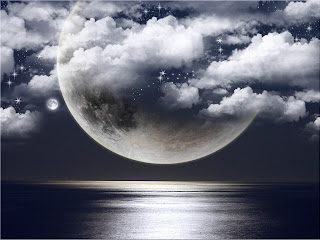 3D Moon on Black wallpaper