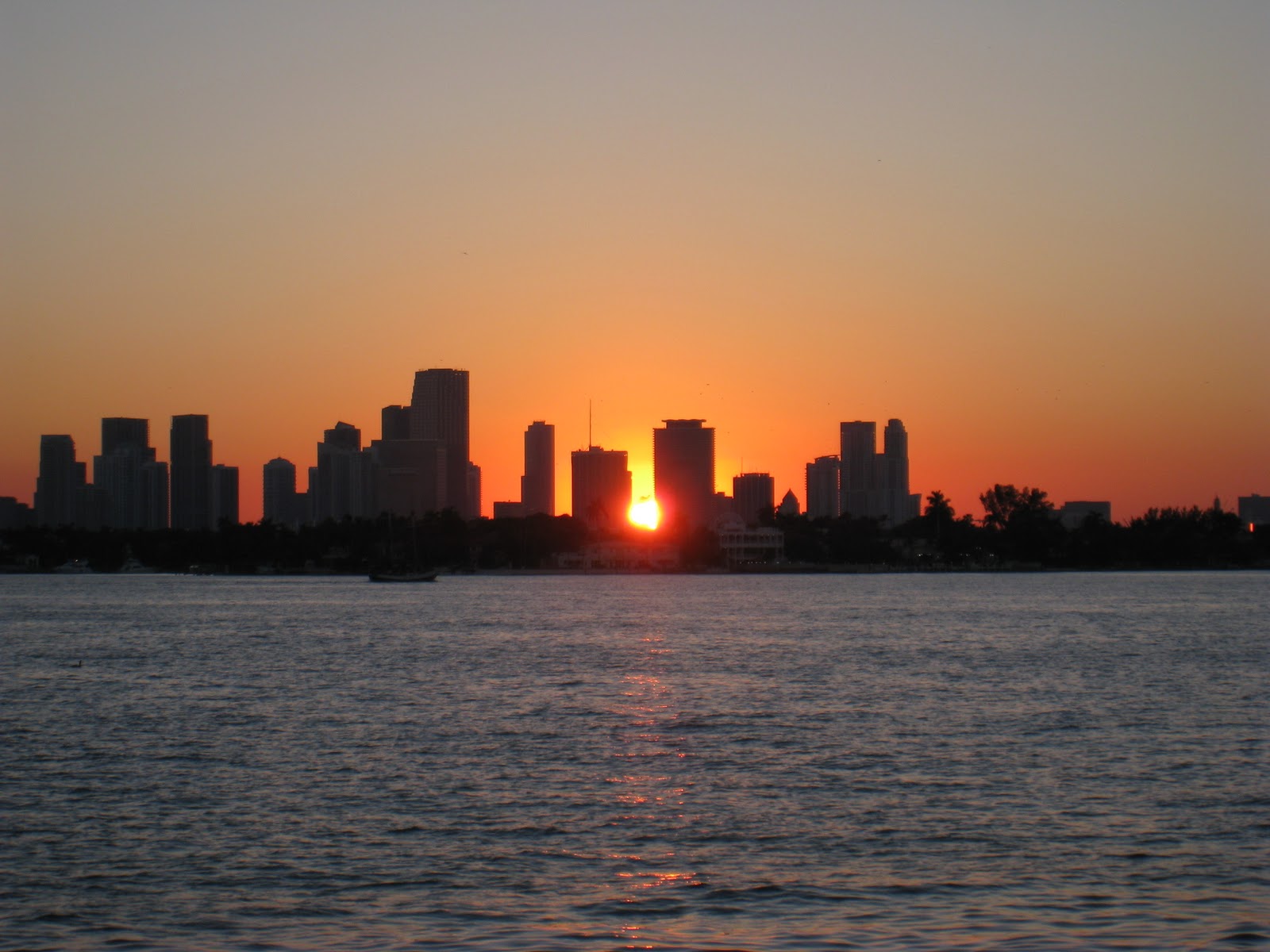 The sunsets over the Miami