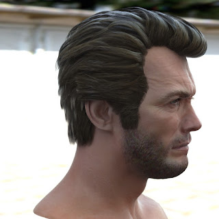 3d model Clint Eastwood head v2