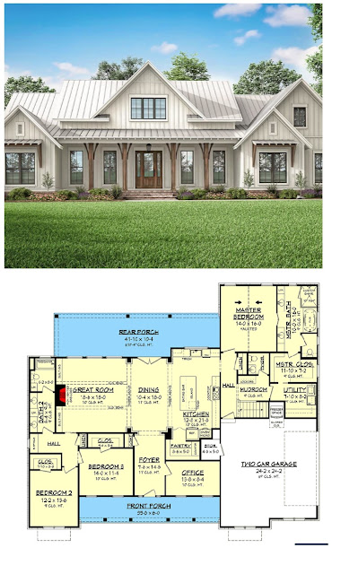 Expanded 3-Bed Modern Farmhouse Plans with Optional Bonus Room