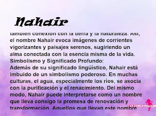 ▷ Significado del nombre Nahair