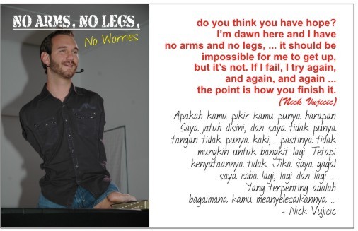 10 Ide Kata Motivasi  Nick  Vujicic  Bahasa Indonesia  Pena 