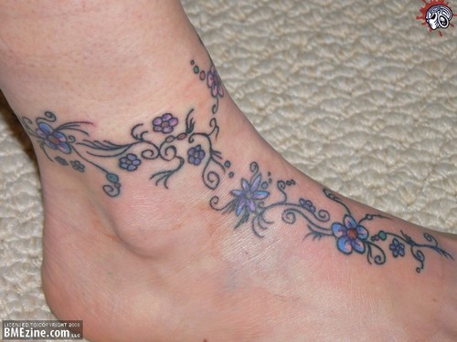 Flower Tattoo On Ankle. Ankle tattoos are a best touch