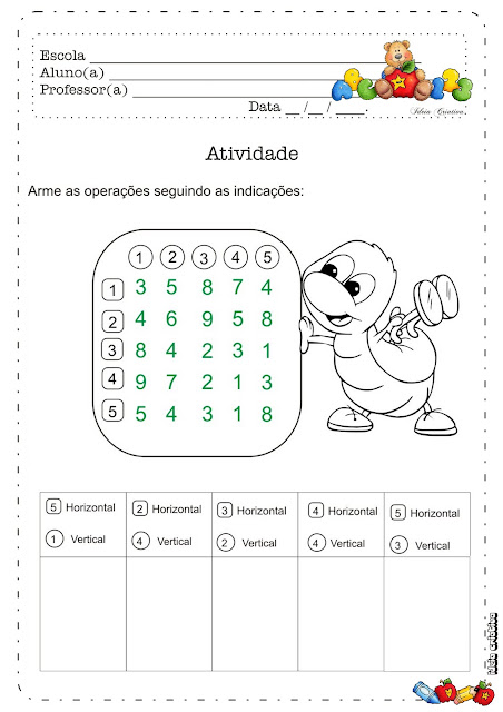 Atividade Operações com Esquema de Numeração