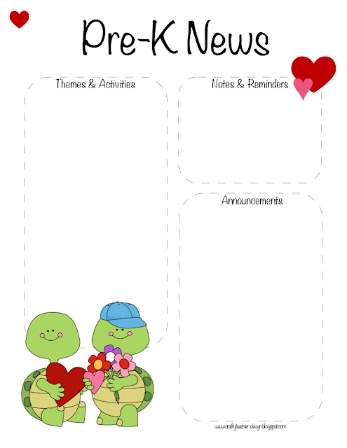 Pre-K Valentine's Day, February Newsletter Template | The ...