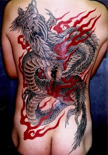 Back Piece Japanese Dragon Tattoo Design