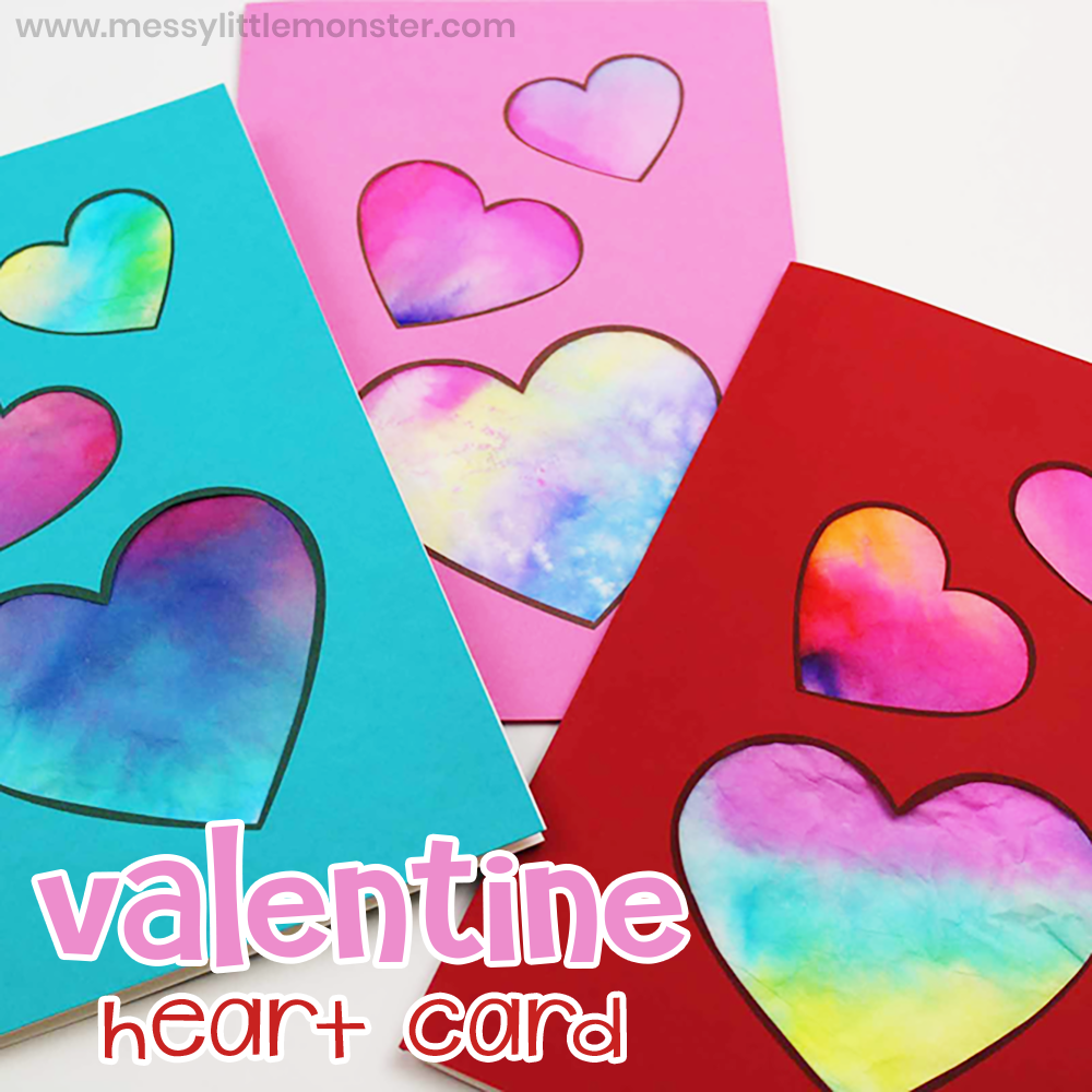 Valentine Heart Card - A fun heart craft for preschoolers - Messy Little Monster