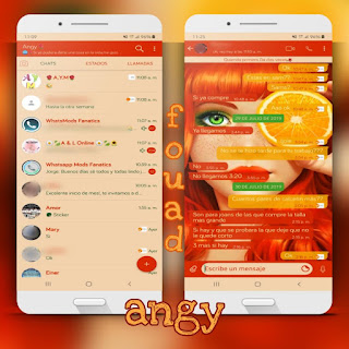 Orange At Girl Theme For YOWhatsApp & Fouad WhatsApp By Ave fénix