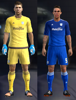 PES 2013 Cardiff City 15/16 Home & GK kits by vladroman