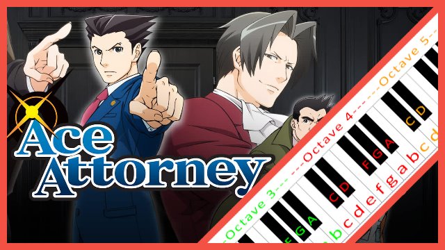 The Fragrance of Dark Coffee / Godot's Theme (Ace Attorney) Piano / Keyboard Easy Letter Notes for Beginners