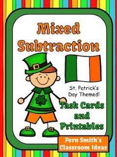 St. Patrick's Day Task Cards Subtraction