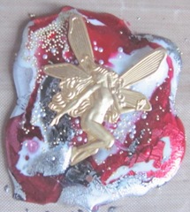 friendly plastic red white fairy charm