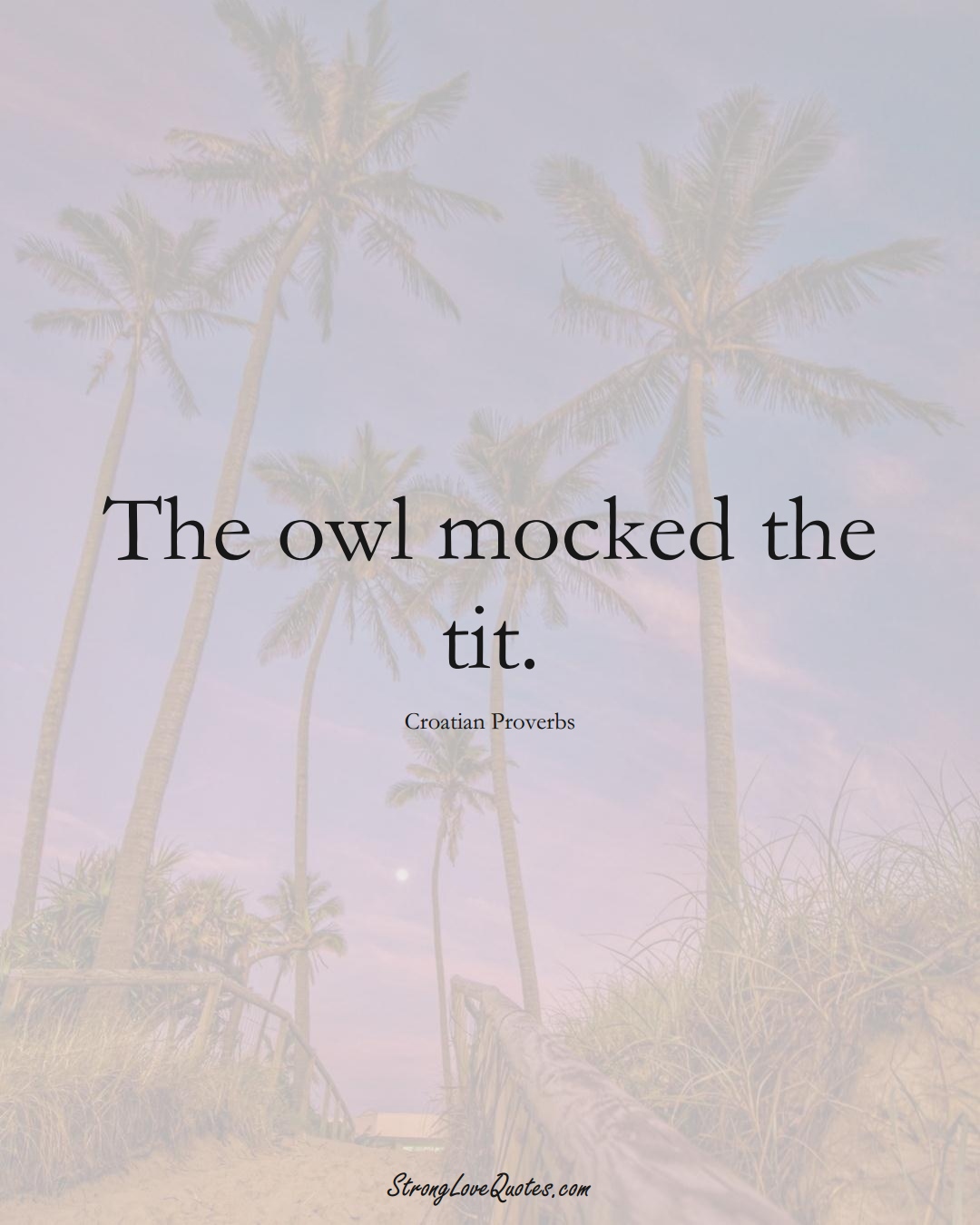 The owl mocked the tit. (Croatian Sayings);  #EuropeanSayings