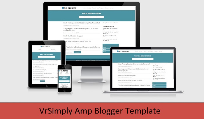 Free Download Simple Amp Blogger Template 