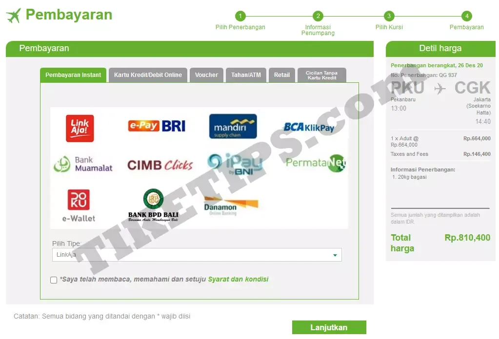 Pembayaran tiket citilink