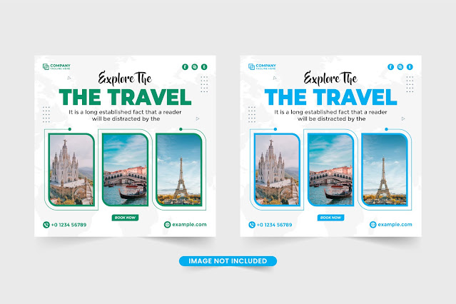 Traveling agency promotion banner vector free download