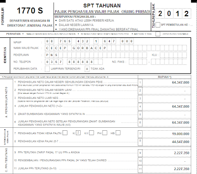 Download Formulir SPT Tahunan Pajak 1770 Terbaru