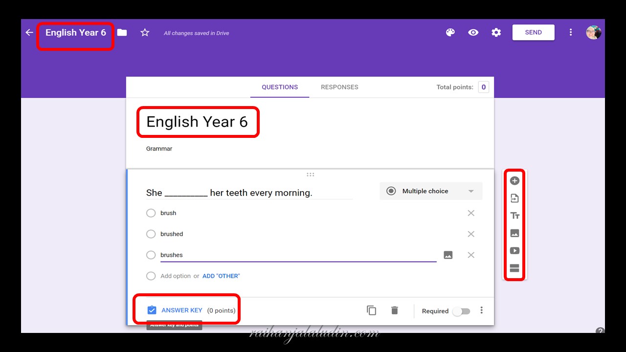Cara Membina Kuiz Dengan Setting Auto Markah Untuk Google Form Raihan Jalaludin S Blog